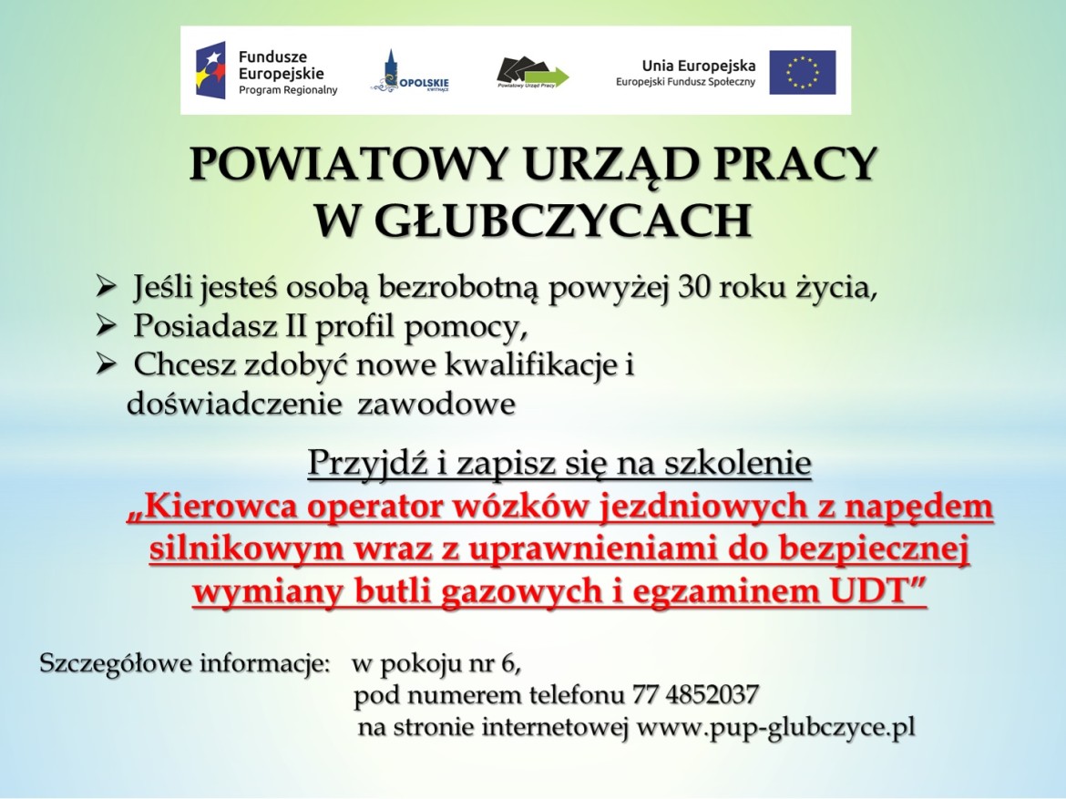 Kierowca operator wózków jezdniowych z napędem silnikowym wraz z uprawnieniami do bezpiecznej wymiany butli gazowych i egzaminem UDT