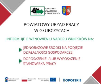 Zdjęcie artykułu Wznowienie naboru wniosków na jednorazowe środki na podjęcie działalności gospodarczej oraz doposażenie i/lub wyposażenie stanowiska pracy.